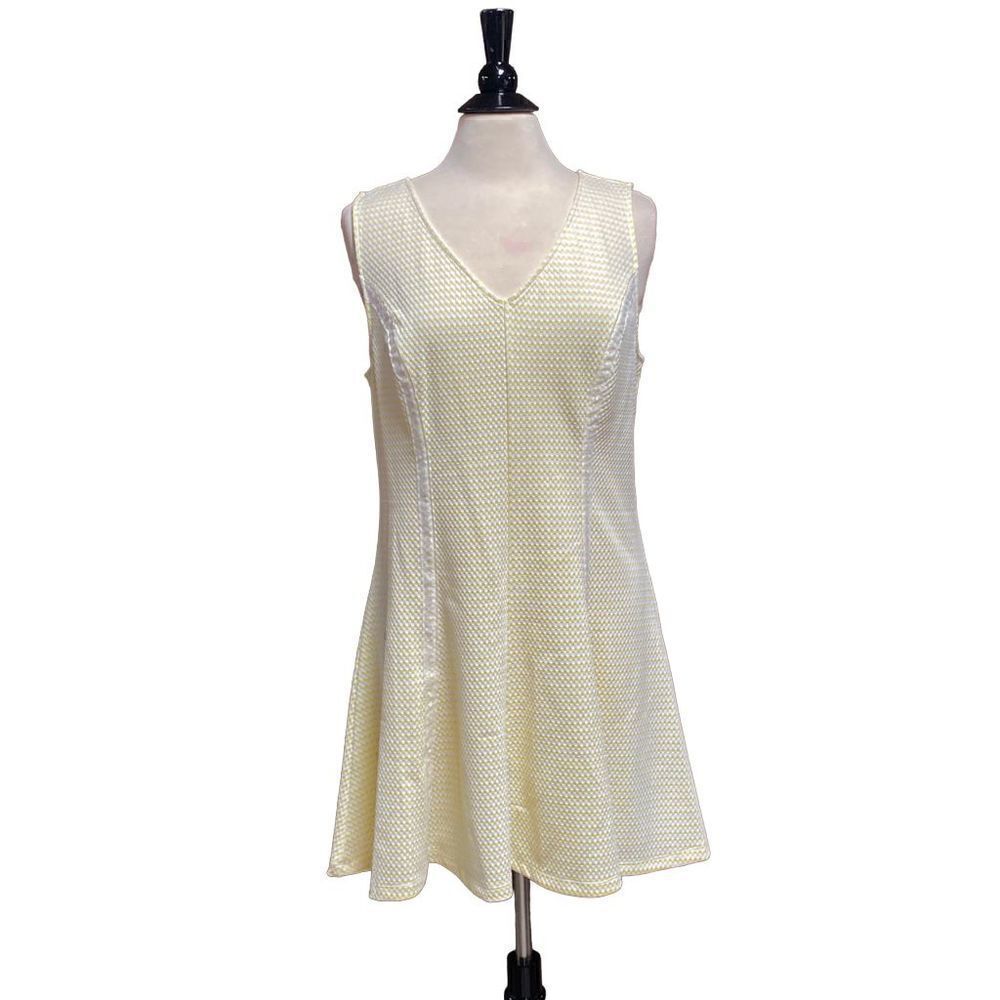 Paper Doll Yellow & White Sleeveless Fit & Flare Dress Size XL